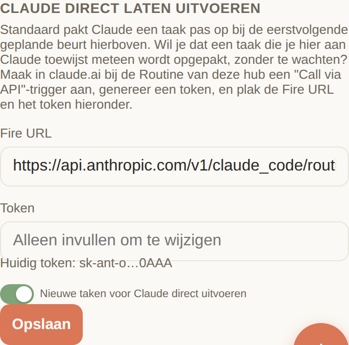 Instelling om Claude direct te laten uitvoeren